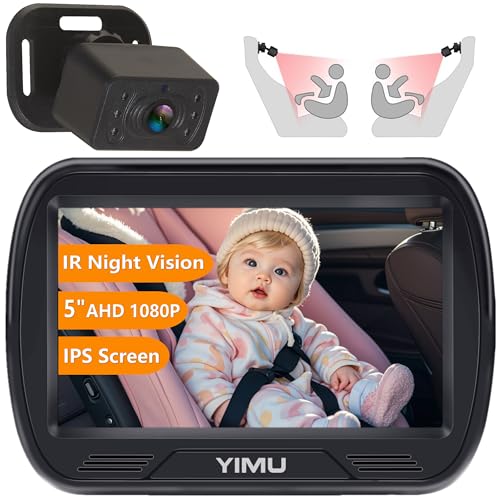 Image of HD 720P Car seat Camera Rear Facing Quick-Install Car Camera for Baby, Crystal Clear Eye Friendly Night Vision, 360° Rotatable (KB51 5inch)