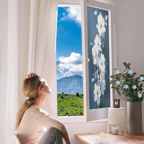 Película adhesiva para ventana con flores acuarela 17.7x23.6 in miniatura 6