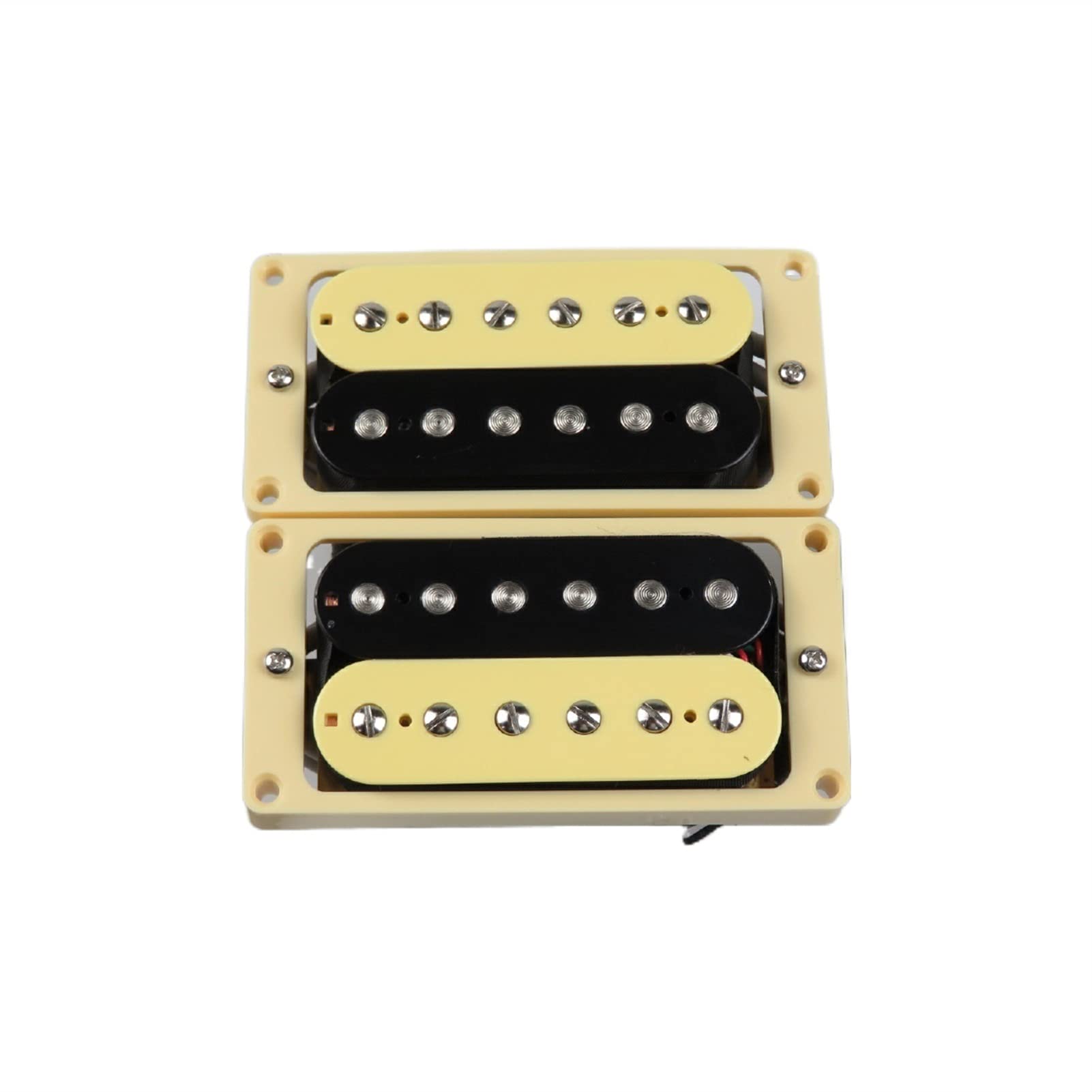 Pickups De Guitarra Humbucker Pickups Cuello Y Puente Pickup 4c Cableado Arnés Push-Pull Single Set para Gibson Epiphone Guitar Pastilla de Doble Bobina (Color : Zebra Yellow Frame)