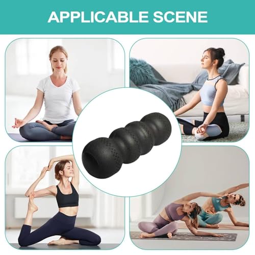 Rodillo de espuma Vaveren para masaje miofascial, polipropileno expandido con textura ergonómica, adecuado para atletas, trabajadores de oficina y uso doméstico para aliviar la tensión, color negro, dureza 55 miniatura 6