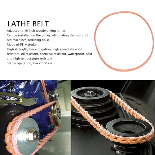 Drehmaschinenriemen, 63 Cm Umfang, 10 Zoll Drehmaschinenantriebsriemen für Bohrmaschine, Tischkreissäge, Bandsäge, Holzbearbeitungsmaschinen, Hochfester PE Antriebsriemen für