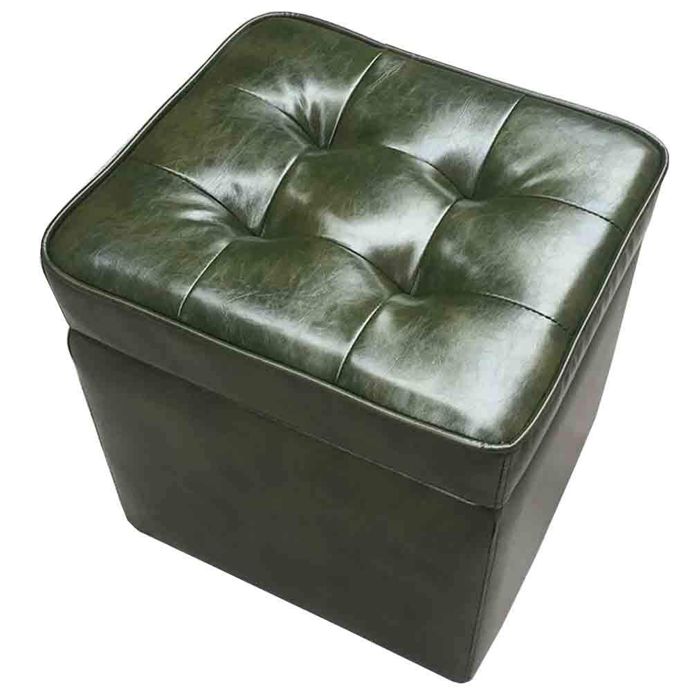 Pouf Contenitore Color caffè in Similpelle Imbottito, Panca Cubica con Cerniera per Soggiorno, Camera da Letto E Ufficio, Comoda E Durevole Soluzione Multifunzionale per Sedersi,Wine Red