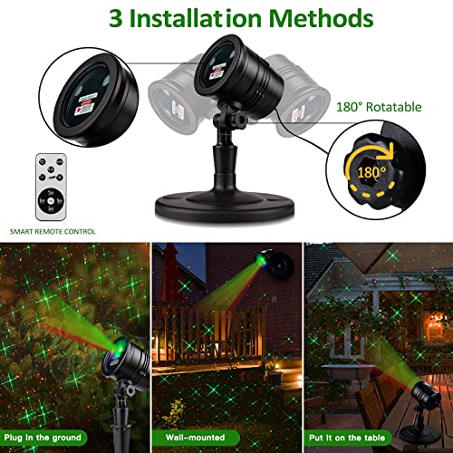 Outdoor Laser Light, Christmas Projector Lights, Laser Star Light With Remote Control, Indoor Outdoor Holiday Decoration, Christmas Gift, Wedding | Home | Party |Garden | Wall Decoration #TOP1