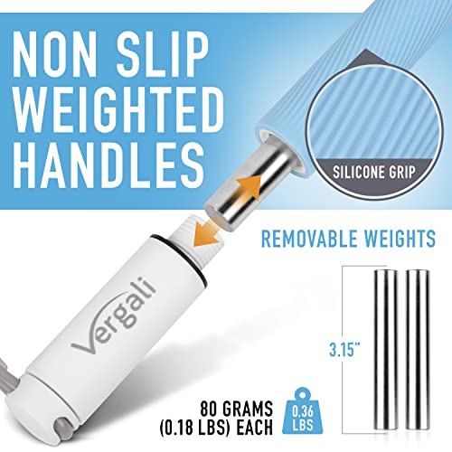 Weighted Jump Rope With Counter For Women And Men. Digital Counting Jump Rope For Workout. Skipping Rope For Exercise And Fitness. Includes Calorie Counter And Cordless Rope #TOP2