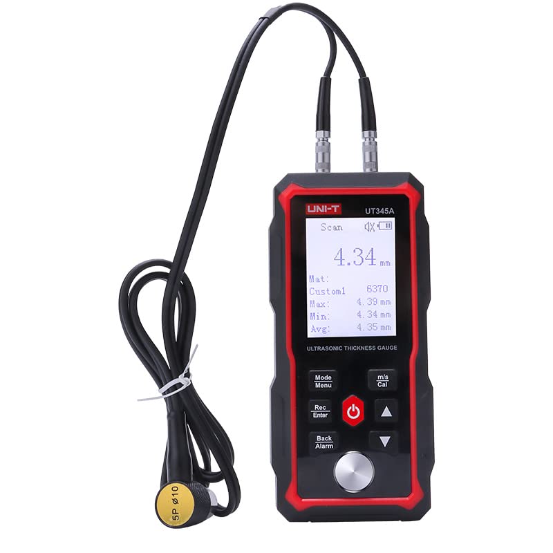 UNI-T UT345A Ultrasonic Thickness Gauge, portable with meter micron coating thickness gauge 3.7V 2000mAh lithium battery