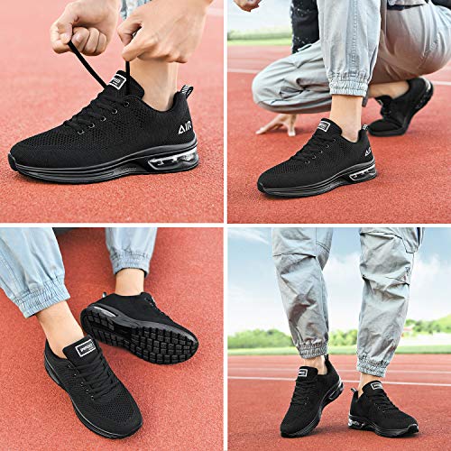 Autper Mens Air Athletic Running Tennis Shoes Lightweight Sport Gym Jogging Walking Sneakers(Black/Size9.5) #TOP5