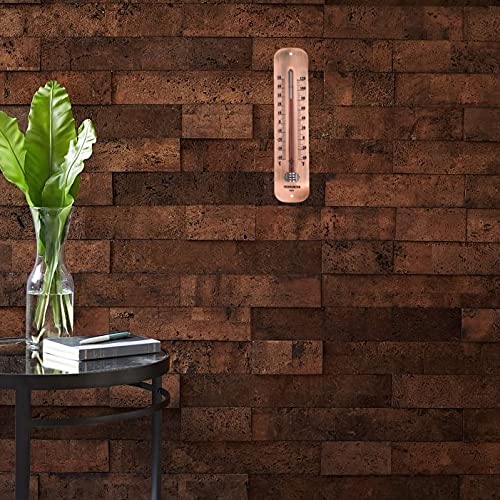 Miniatura 4 de Termómetro de pared de acero de alta calidad de números grandes de 12.2 pulgadas, para interiores y exteriores, impermeable, decorativo (precisión y