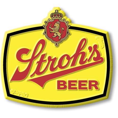 Imán decorativo clásico Stroh's Beer 3D de goma 3.0 x 2.7 in
