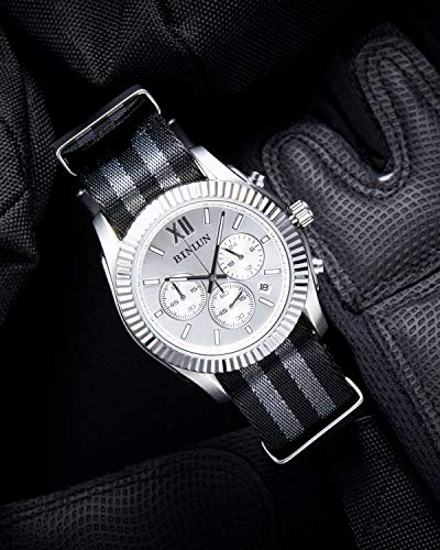 Image of BINLUN Nylon Watch Band Thick G10 Premium Ballistic Nylon Multicolor Replacement Watch Straps with Silver /Black Stainless Steel Buckle for Men Women 18mm 20mm 22mm 24mm