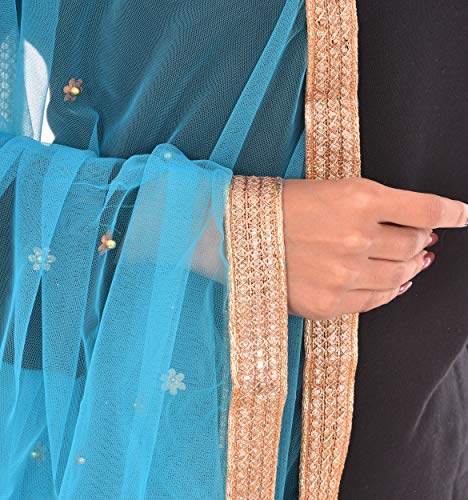 Image of YOUTHQUAKE Women's Embroidered Net Dupatta