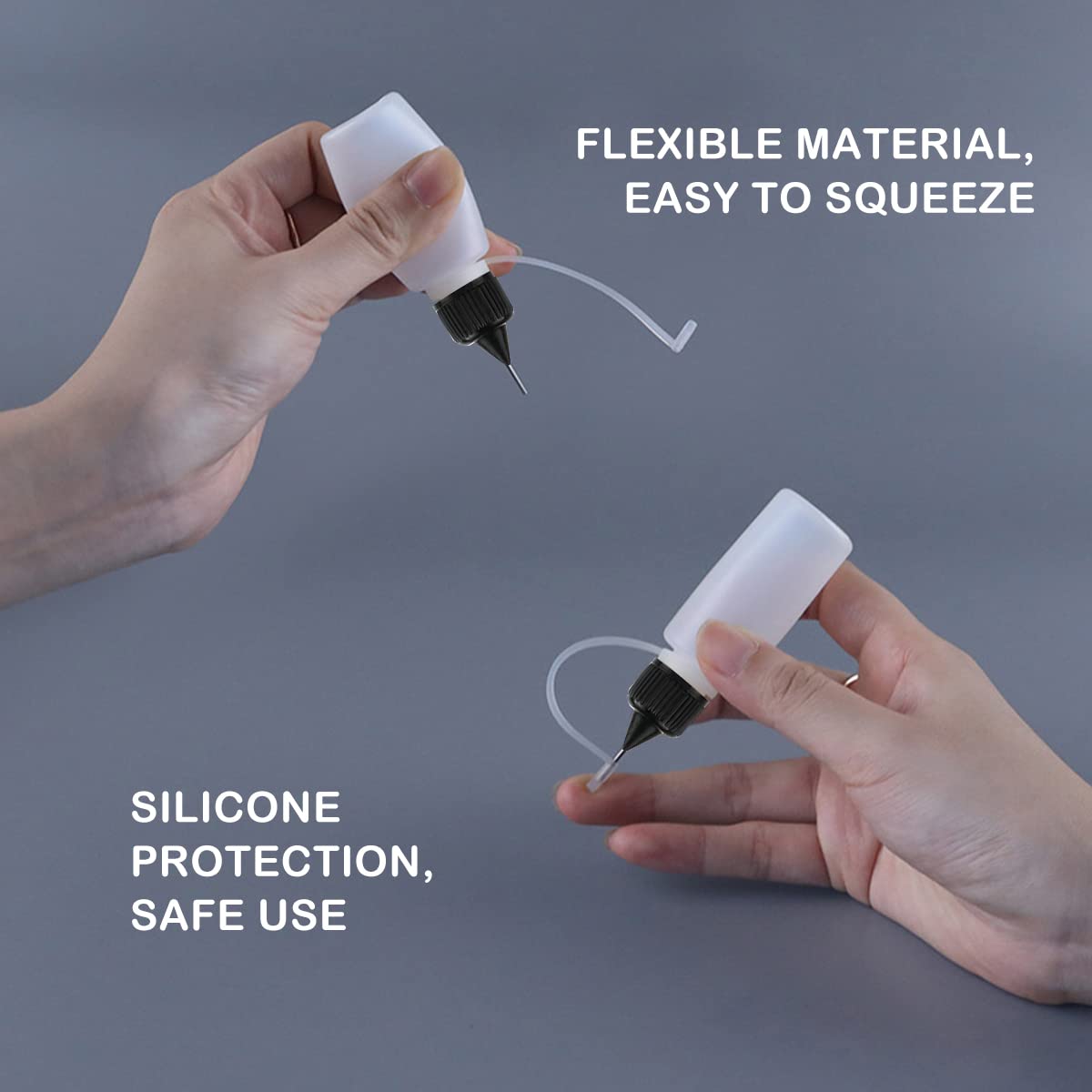 10 Bottigline Squeeze Con Punta Ad Ago - Per Colla, Olio E Liquidi, Ideali Per Fai Da Te