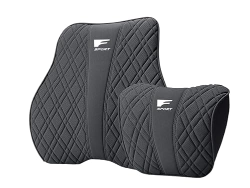 【新登場 Fスポーツ ヘッドレスト&腰クッションセット】Fスポーツ 車用ネックパッド 背もたれクッション Fsport RX LX CT EX HS NX ES LX LC GS IS LS 全シリーズ対応 ランバーサポート 頚椎サポート 長時間運転 柔ら