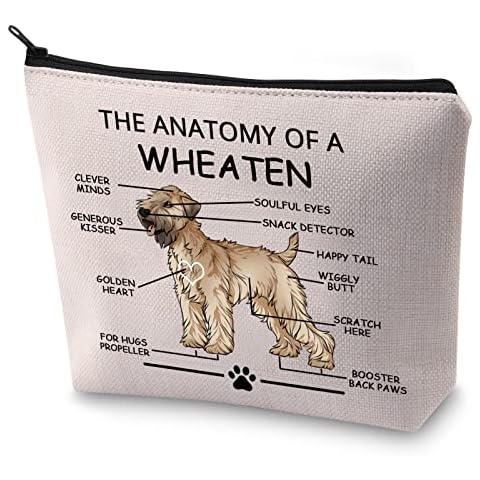 LEVLO Lustige Wheaten Terrier Liebhaber Geschenke The Anatomy of A Wheaten Clever Minds Kosmetiktaschen Wheaten Veterinary Mom Reise Kulturbeutel, Weizen Cover