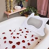 O'woda Almohada de Bañera, Cojín para Baño con Ventosas Antideslizantes, Soporte para Cabeza, Cuello y Espalda, Facil de Limpiar y Secado Rápido, para Jacuzzi SPA y Casa Bañera de Hidromasaje