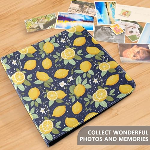 Álbum de fotos ALAZA con cubierta de cuero PU, diseño de tres anillos, autoadhesivo, para bodas, viajes y recuerdos familiares, color multicolor miniatura 4