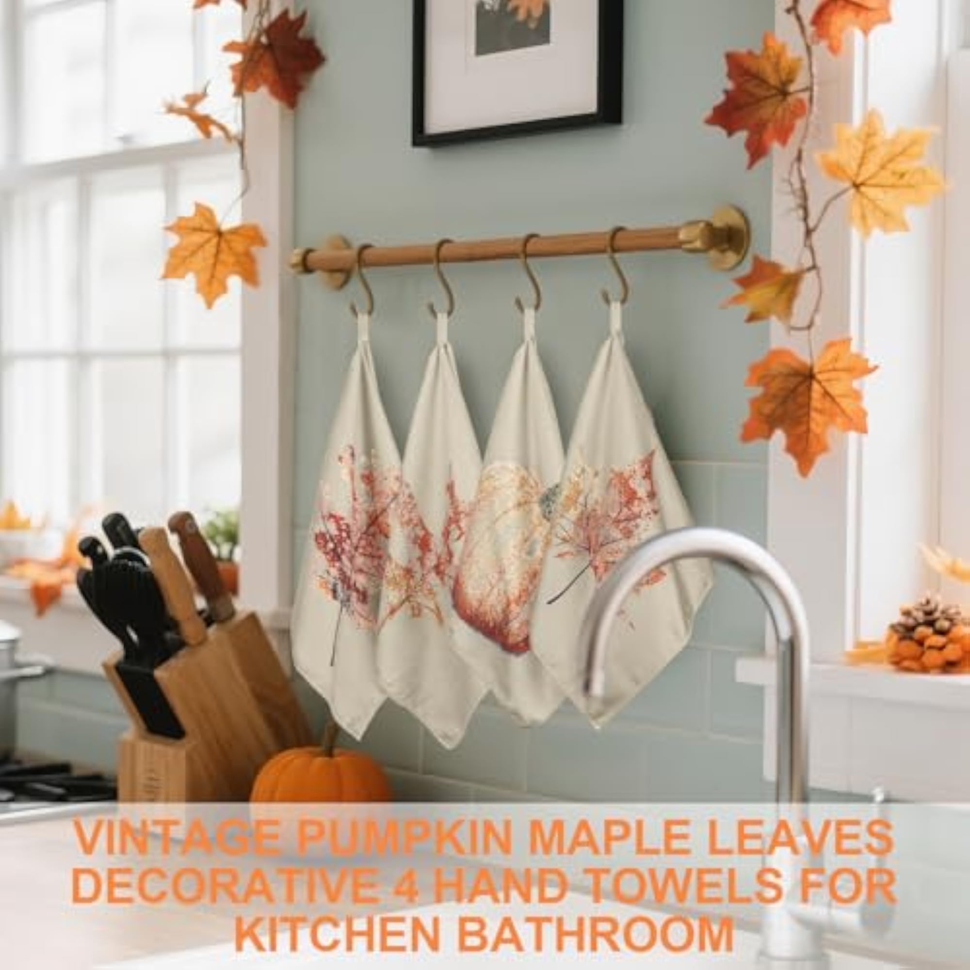 4 Set Fall Pumpkin Kitchen Towels