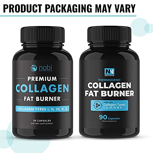 Multi Collagen Fat Burn | Collagen Peptides Types I,Ii,Iii,V & X And Complete Thermogenic Fat Burn Blend | Acv, Green Tea & More | Weight Loss, Youthful Skin, Joint & Metabolism Support | 90 Capsules #TOP4