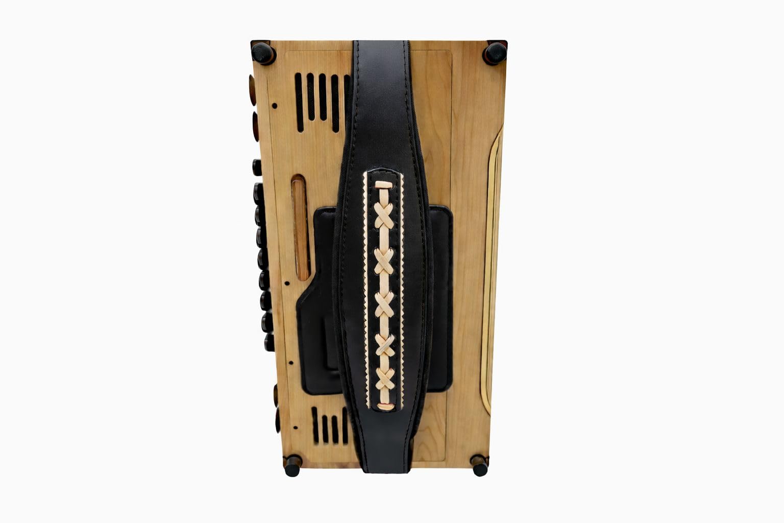 Steirische Harmonika Bassriemen Extravagant schwarz inkl. Spindel – gepolstert, verstellbar & edel verarbeitet – hochwertiger Bassgurt für Harmonika im exklusiven Design, robust & komfortabel