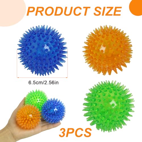 EuAcesry Bälle für Hunde, 3 Stück Hundespielzeug, unzerstörbar, interaktives Spielzeug für Hunde, aus Gummi, für kleine und mittelgroße Hunde (Blau, Grün, Orange)