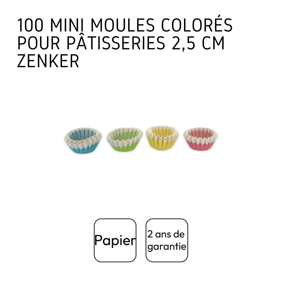 Zenker 684846 papierowe foremki w kolorze małym, papier, wielokolorowe, 15 x 12 x 3 cm