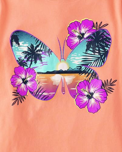 Image of The Children's Place Girls' Trends,Icons Short Sleeve Graphic T-Shirts,4 Pack