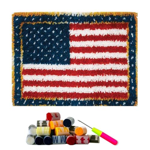 DL-YTG Latch Hook Kits Rug National Flag Crochet Yarn Cushion