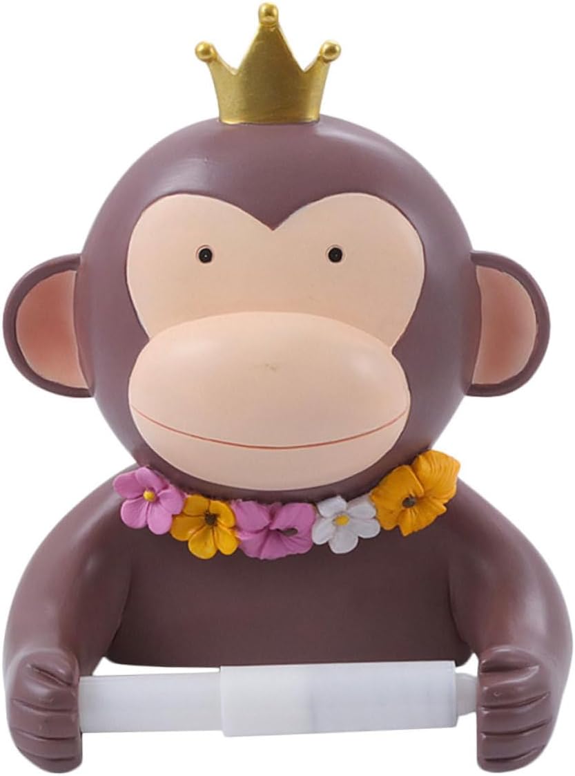 Operitacx Wall Mounted Cartoon Toilet Paper Holder Decorative Tissue Rack Space Saving Bathroom Supply Stand for Home Office Hotel