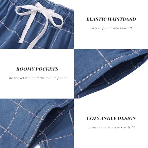 Image of Vulcanodon Mens Cotton Pajama Pants, Lightweight Sleep Pants for Men