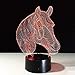 Produktbild SB Neuheit Geschenk Tier Pferd LED Nachtlicht 3D LED Schreibtischlampe mit 7 Farbvarianten als Hauptdekoration