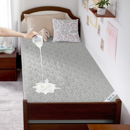 Image of BEDLORE Waterproof Mattress Protector, Twin XL Size Mattress Pad with Deep Pocket 6 inch-15 inch Depth, Soft Dirt-Proof Double Bed Mattress Cover for Bedroom, College Dorm, Hotel (Light Gray)