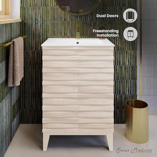Image of Swiss Madison Cascade 24'' Bathroom Vanity in White