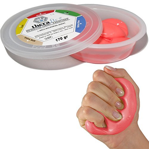 Msd PASTA 170 g Rossa MEDIA comprimibile MANO DITA atossica THERAFLEX PUTTY artrite riabilitazione forza
