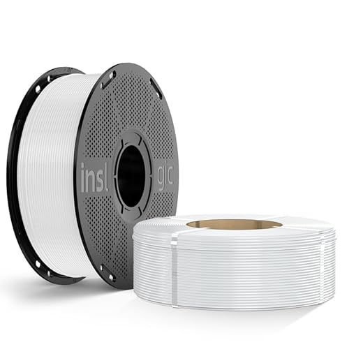 Inslogic Pre-Dried PLA Pro Filament, Strong & Tough PLA Pro 3D Printer Filament 1.75mm ±0.02mm, Reusable Spool, 2kg Total, 2×1kg (White+White)