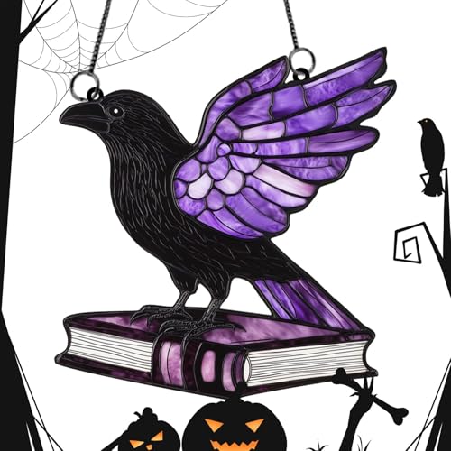 Ventana acrílica ornamental de Halloween, atrapamosol de ventana de Halloween | Decoración de calabaza de Halloween que brilla en la oscuridad | Decoración de ventana artesanal fantasma de calabaza