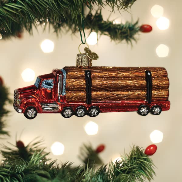 Old World Christmas Logging Truck Glass Blown Ornament for Christmas Tree