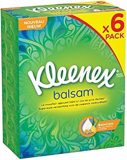 Box of tissue Kleenex Balsam P80 80 Handkerchiefs  pack of 6 (Total 480 Tissue)