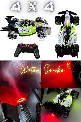 Image of Formula Drift Car with Smoke, LED Lights, 360 Rotation, and Sound with Ultimate Drifting Experience 14 inchx7 inch (Green)