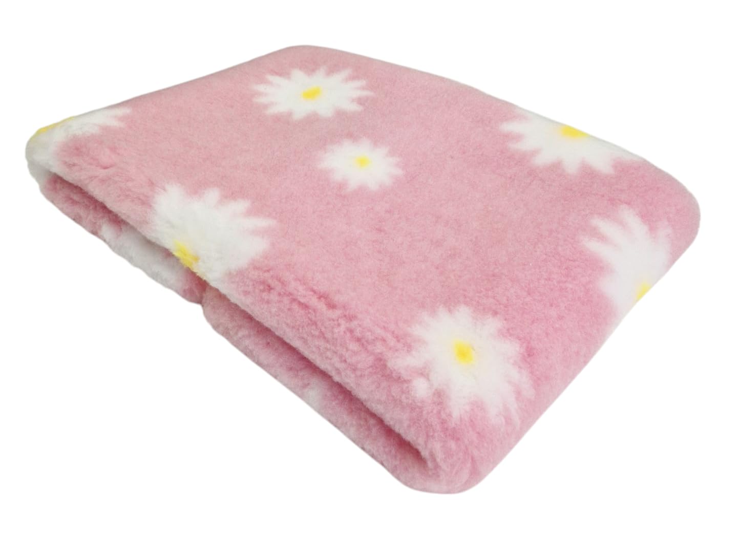 WOOF AND PUP | Non Slip Vet Bedding | Daisy Flower Pattern | Machine Washable | UK Manufactured | Non-slip | Dog Bed | Whelping | Vet Bed (Pink Daisy, 75cm x 300cm)