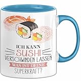 Sushi-Liebhaber Tasse Geschenk Ich Kann Sushi Verschwinden Lassen Was Ist Deine Superkraft Becher Geschenkidee Suhshi Kaffee-Becher (Blau)