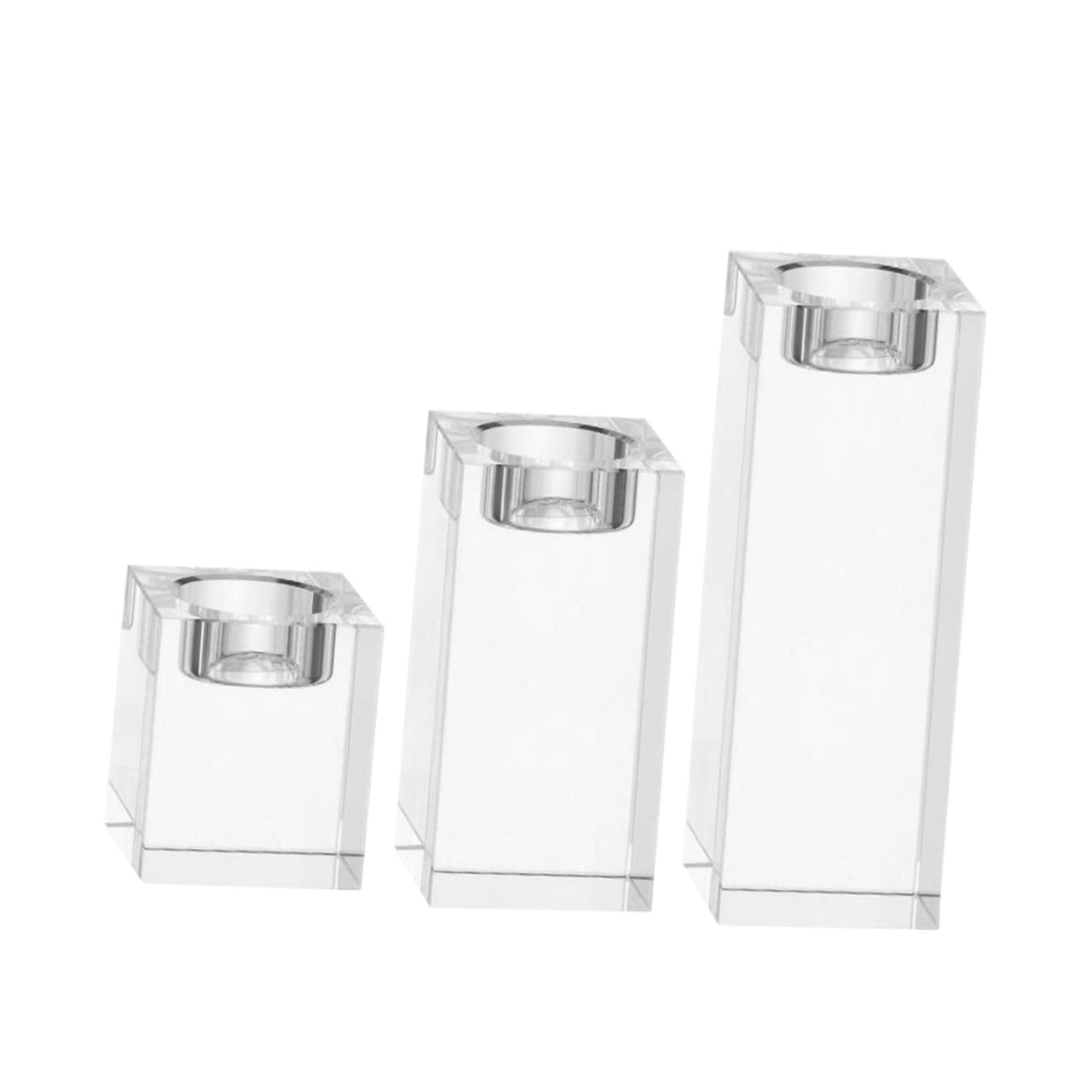 Cabilock Home Table Decoration Ornament Crystal Candlestick Cube Tealight Holder Candle Candlestick Candle Holder