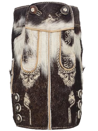 Weinkühler im Trachtenlook | Rustikaler Weinflaschenkühler im Lederhose Trachtenweste Look | Geschenkidee Dekoration (Kuhfell)