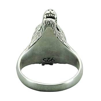 Poison Box Ring Vintage Silver Wolf Head Rings for Women Men