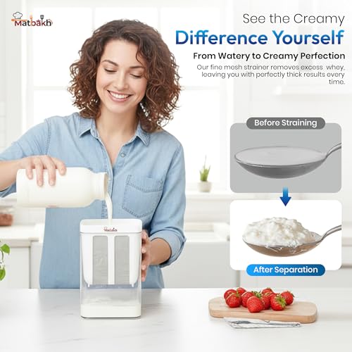 Image of Curd Strainer for Thick Curd & Greek Yogurt | 1100ml BPA-Free Hung Curd Maker | Heavy Duty Yogurt Filter for Labneh & Dahi