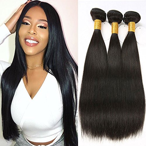 Shimei Hair 8A Brazilian Straight Hair 3 Bundles 24 26 28inches 100% Unprocessed Virgin Brazilian Straight Human Hair Bundles Nature Color Human Hair Extension Long Hair For Woman