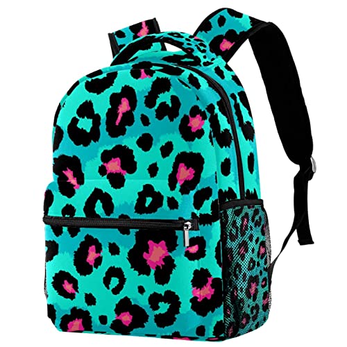 Mochilas de viaje ergonómicas con sostenedor de botella y estampado leopardo para muchachos
