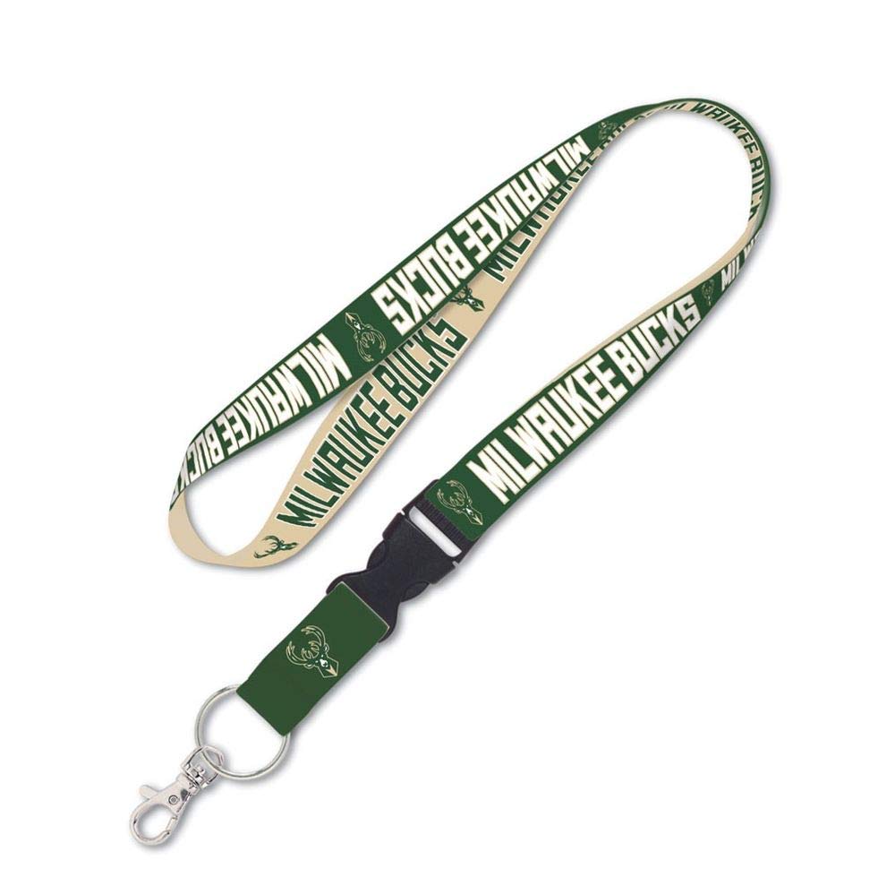 WinCraft NBA Milwaukee Bucks Lanyard with Detachable Buckle, 3/4"