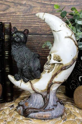 Figurine de chat noir sur lune statuette decorative Pacific Giftware 19 cm - 2