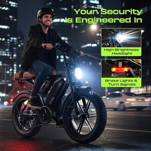 Image of SISIGAD Electric Bike for Adults, 2000W Peak Motor E Bike with 48V Removable Battery, 65-120 Miles Range Electric Bicycle, 20 * 4 inch New All-Terrain Ebike with 7 Speeds, Full Suspension