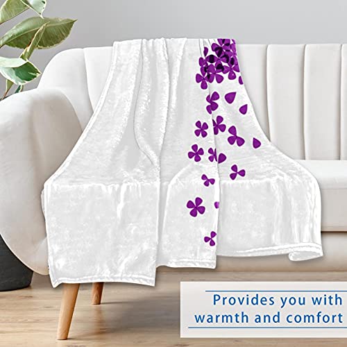 Couverture douce pissenlit lilas 150x100 cm pour lit et canapé - 7