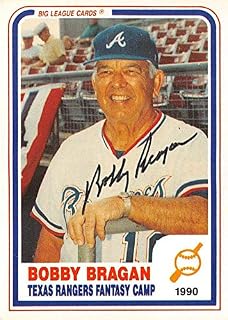 Bobby Bragan autographed baseball card 1990 BLC #23 (Atlnata Braves Texas Rangers Fantasy Camp Minor League 67)